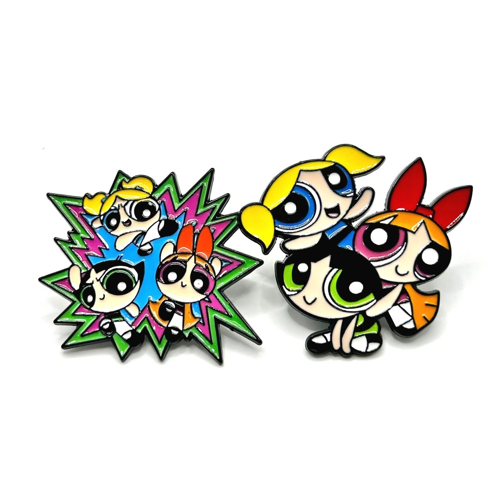 Powerpuff Girls Cartoon Network Enamel Pin Set OS Multi Color 90s Y2K Nostalgia